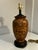 Wood Vintage Italian Style Ceramic Table Lamp, Oxblood Red With Hand-Painted Gold Acanthus Leaves, Hollywood Regency, Florentine Decor, 21” For Sale - Image 7 of 12
