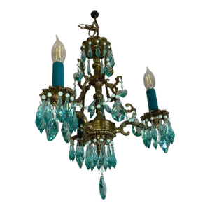 Turquoise Petite Spanish Frame Chandelier by Karen Curtis