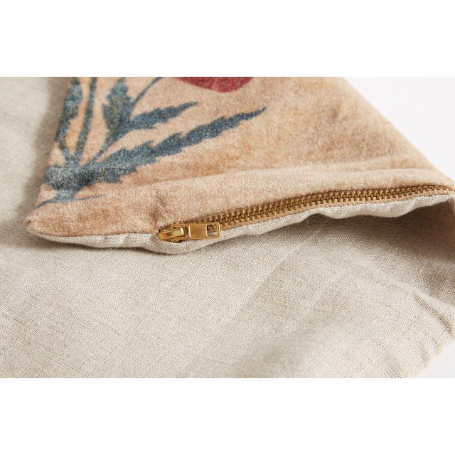 Poppy Velvet Red Pillow 22"x22" For Sale In New York - Image 6 of 6