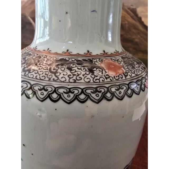 Antique Chinese Porcelain Signed Stamped Vase For Sale - Image 15 of 15