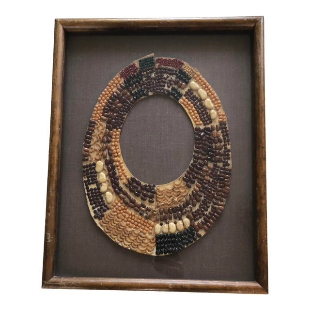 21st Century Framed Bean Art Handcrafted Necklace For Sale