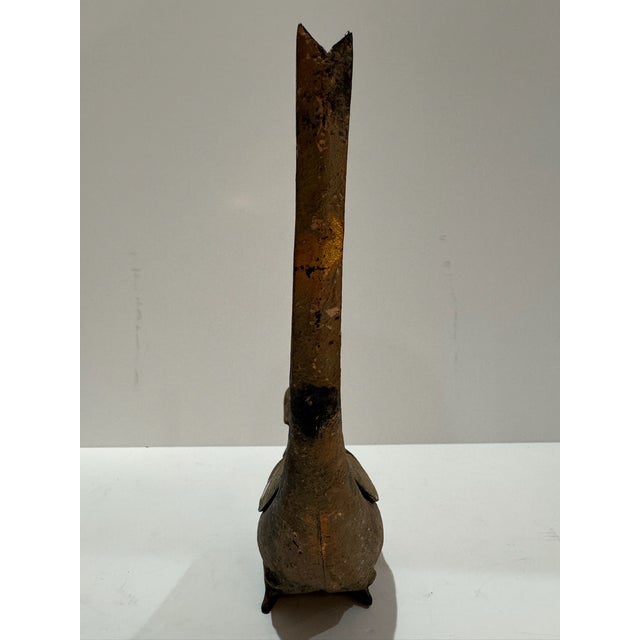 Brown Mid Century Japanese Cast Iron Koro Bird Incense Burner Sculptural Pheasant For Sale - Image 8 of 9