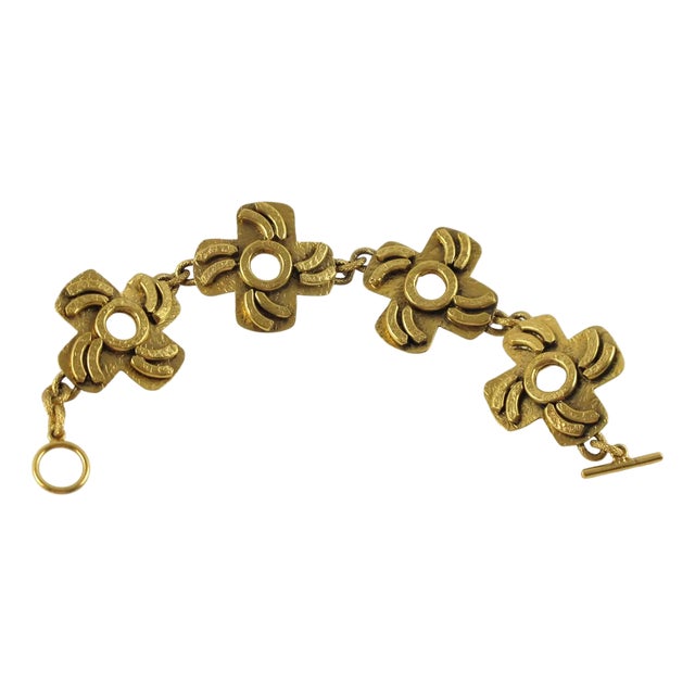 Henry Perichon Gilded Bronze Link Bracelet For Sale