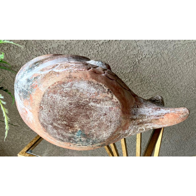 Rustic Chic Late 20th-Century Barro Rojo (Red Clay) in or Out of Doors Wide-Mouth Fish Planter, Mexico For Sale - Image 4 of 18