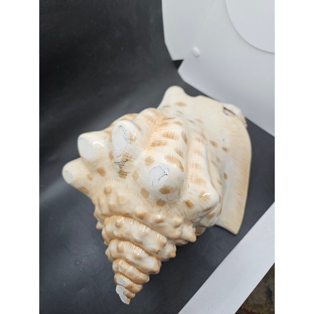 Fitz and Floyd Vintage Fitz and Floyd Seaboard Seashell Vase Nautical Vase Ocean Sea Coastal 8.5” For Sale - Image 4 of 4