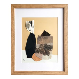 "Vessel 1" Original Mixed-Media Framed Collage on Paper by Zac Woodiel For Sale