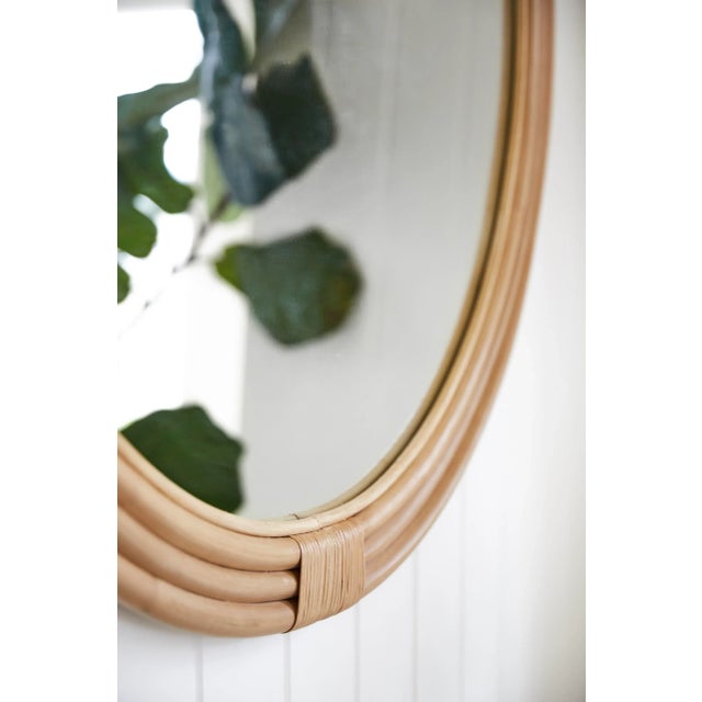 Pelicano Rattan Large Round Mirror For Sale In Cincinnati - Image 6 of 7