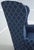 Broyhill Roll Arm Blue Upholstered Wing Chair For Sale - Image 11 of 18
