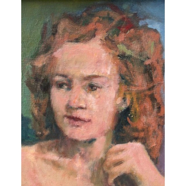 Mid-Century Modern Vintage Framed Acrylic Painting of Nude, Signed Hal Frater For Sale - Image 3 of 12