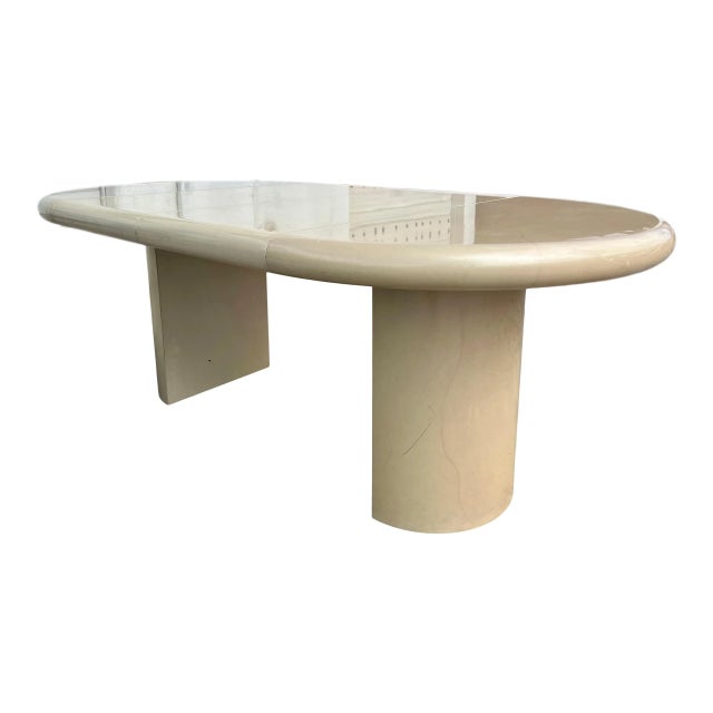 1970s 1970s Karl Springer Style Goatskin Extending Dining Room Table For Sale - Image 5 of 6