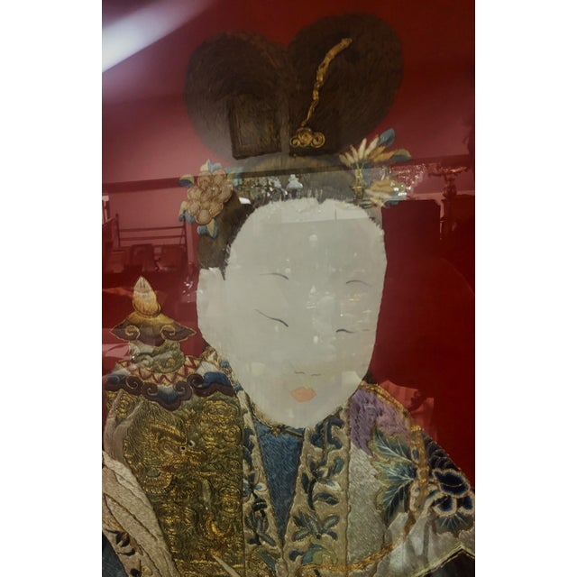 Chinese Monumental Chinese 19th C Art Framed Silk Embroidery Qing Dynasty For Sale - Image 3 of 15