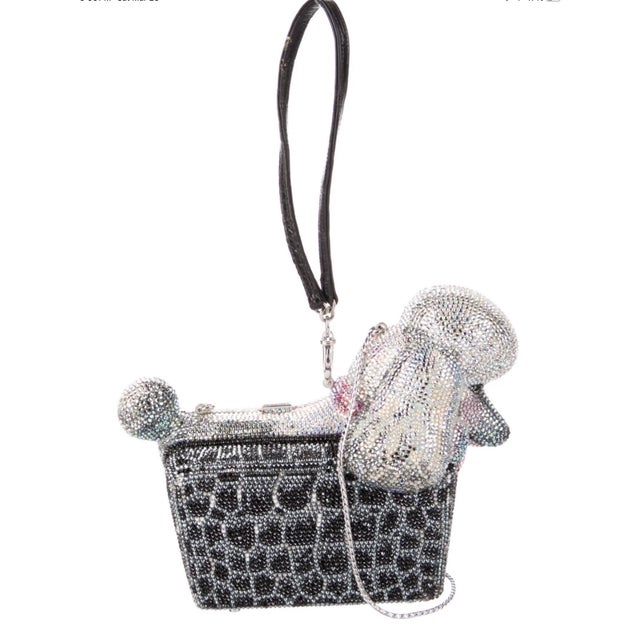 2010s Judith Leiber Poodle Dog Phoebe Crystal Minaudière Wrist Shoulder Evening Bag Animal For Sale - Image 5 of 14