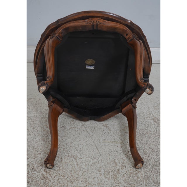 Karges French Burl Walnut Round Lamp Table For Sale - Image 11 of 12