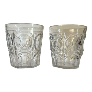 Antique 19th Century American Classical Flint Glass Crystal Whiskey Tumblers Circa 1850 - A Pair