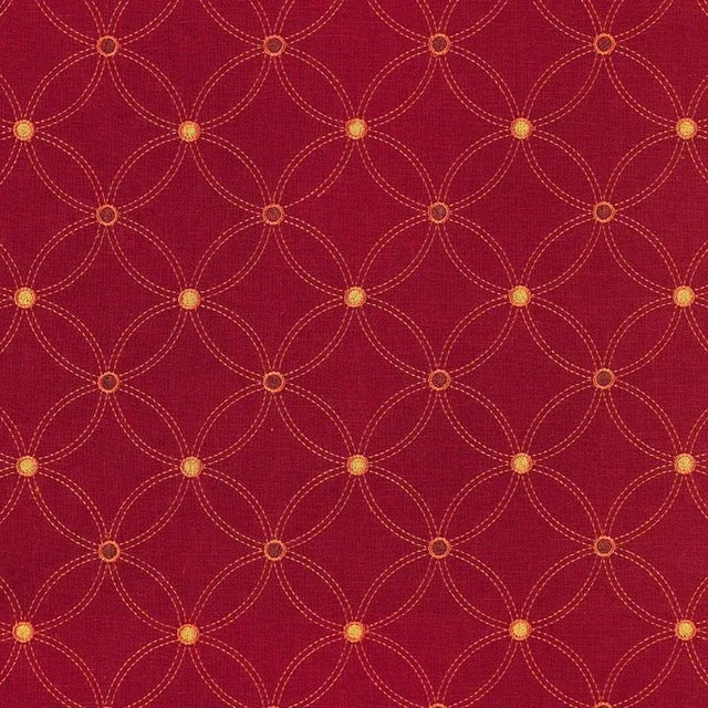 Schumacher Nexus Embroidery Fabric in Persimmon For Sale