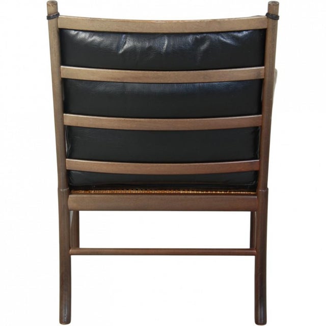 Colonial Chair in Mahogany and Black Leather by Ole Wanscher, 1980s For Sale - Image 11 of 18