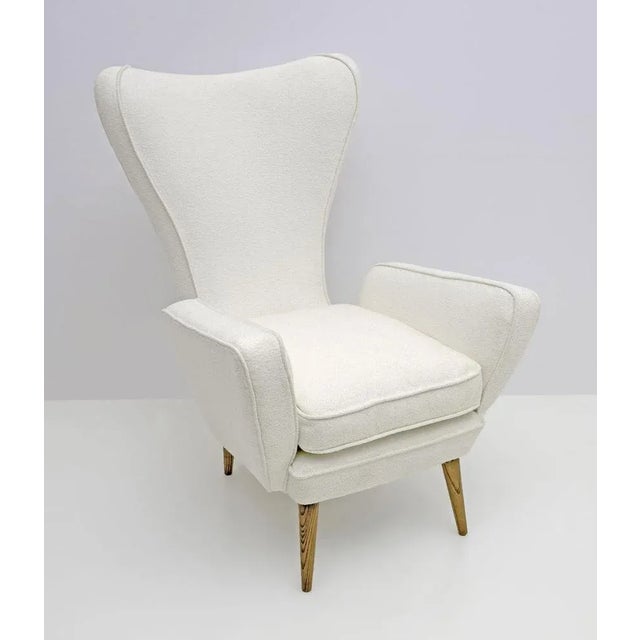 White Bouclè Armchair by Emilio Sala & Giorgio Madini for Fratelli Galimberti Cantù, 1950s For Sale - Image 8 of 8