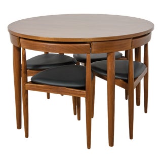 Mid-Century Teak Dining Table and Chairs Set by Hans Olsen for Frem Røjle, Denmark, 1950s, Set of 5 For Sale