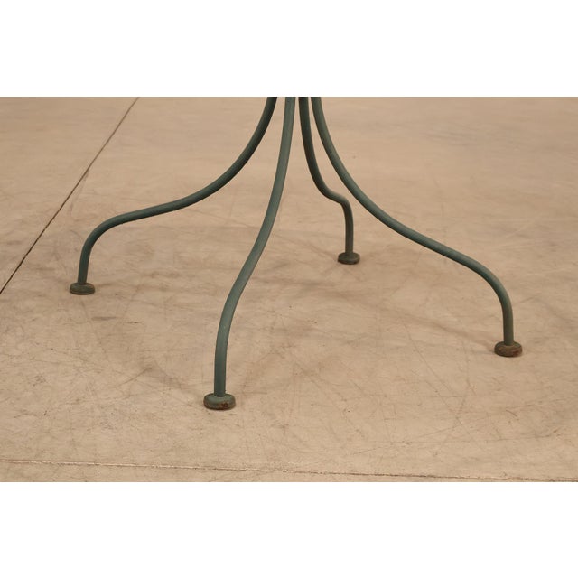 Metal Vintage Wrought Iron Round Patio Table And Four Chairs Set For Sale - Image 7 of 18