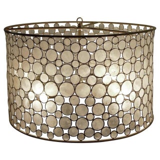Oly Serena Drum Chandelier - Gold Leaf For Sale
