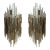 Pair of Hammered Glass Silver Iron Sconces by Poliarte, Italy, 1970s For Sale