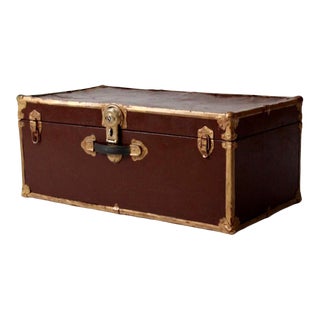 Antique Metal Trunk For Sale