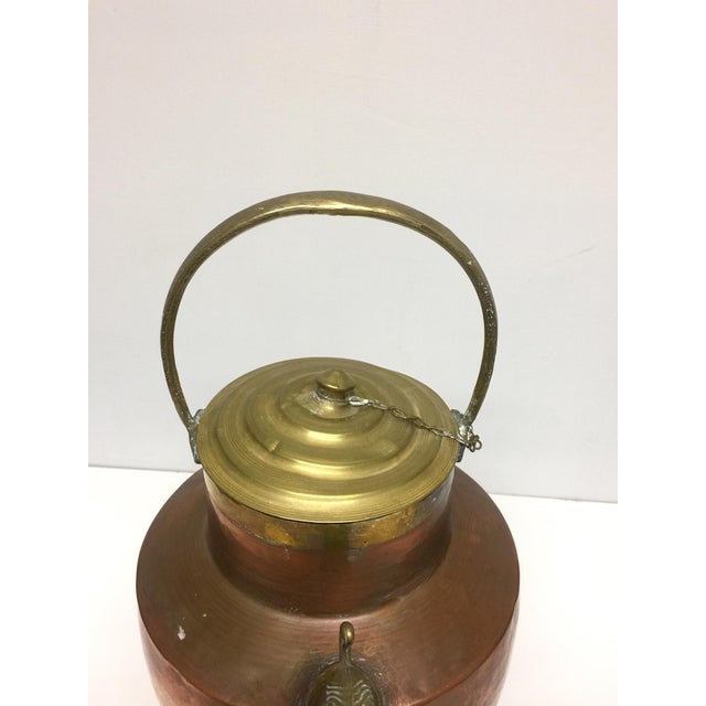 Metal 19th Century Antique Copper and Brass Lidded Jug For Sale - Image 7 of 13