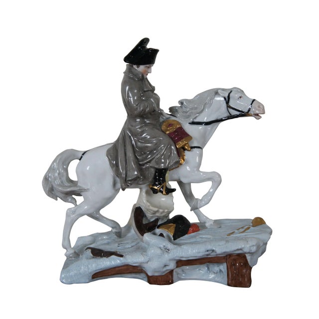 Traditional Early 20th Century German Shiebe Alsbach Kister Kpm Porcelain Napoleon Horse Figurine For Sale - Image 3 of 12
