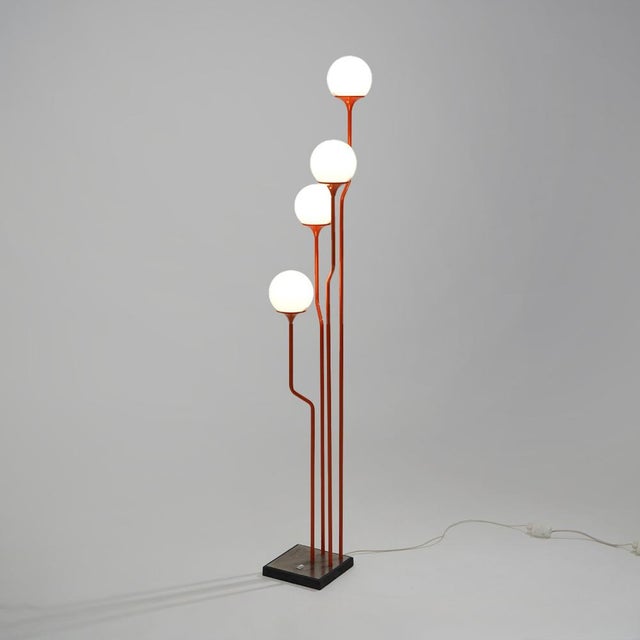 Metal 4-Light Floor Lamp in Glass and Metal from Reggiani, 1970s For Sale - Image 7 of 13
