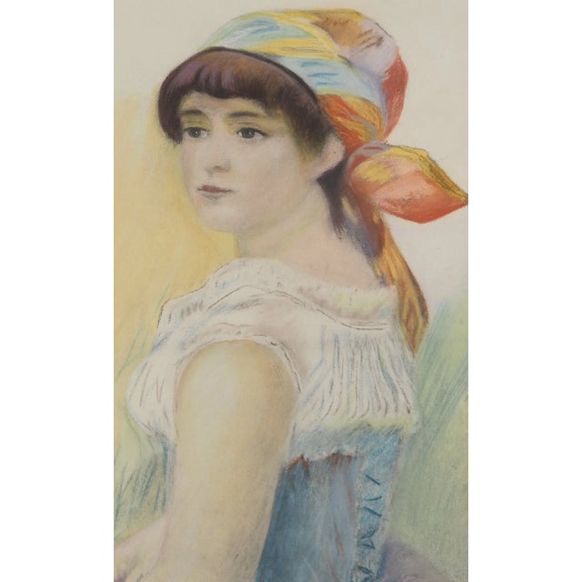 Pierre Auguste RENOIR (1841-1919)(after) The young woman with the colorful scarf, 1921 Lithograph enhanced with stencil...