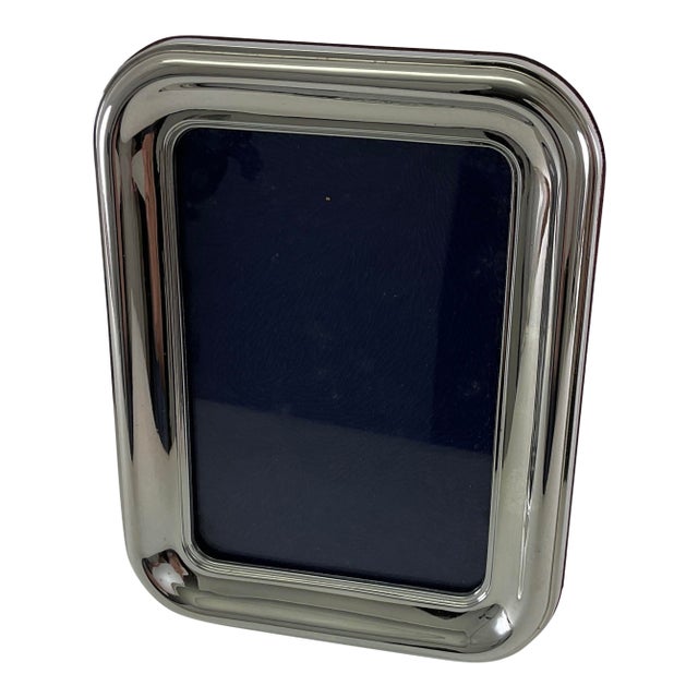 Quality Tarnish-Proofed Silver Plated Photo Frame, Wide Plain For Sale