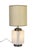 Vintage Table Lamp by Stilnovo, Italy 1960s. h58×25×25 cm. Brass structure, opal glass base containing a light and fabric...