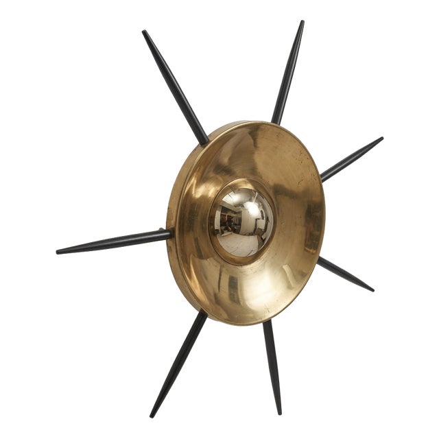 Sun-Shaped Wall Light Sculpture attributed to Gio Ponti for Lumi, 1950s For Sale