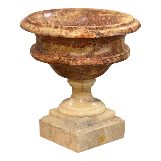 Marble Urn on Square Base For Sale
