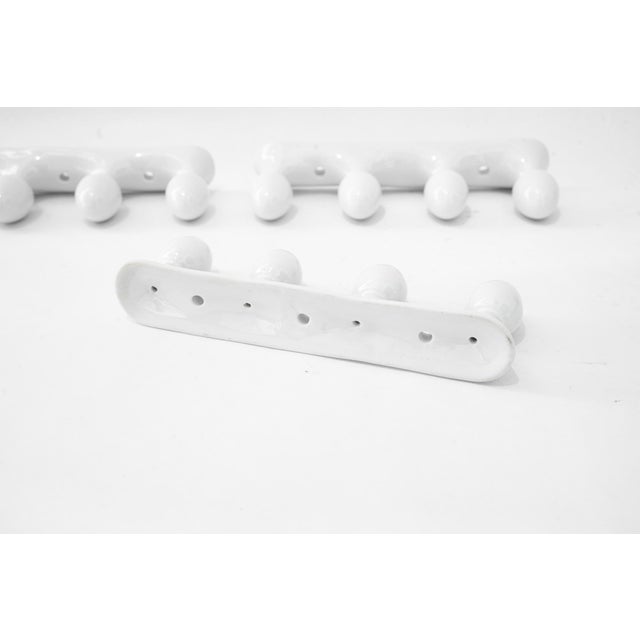 3x kitchen porcelain wall mount hooks vienna around 1920s Original condition
