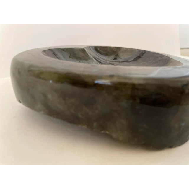 Genuine Polished Labradorite Dish With Heart Carved in the Center For Sale - Image 10 of 11
