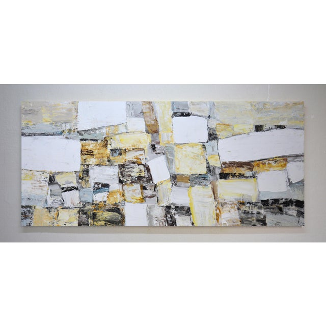 In this fervent composition, I wield acrylics to explore the delicate interplay of light and structure. The textured...