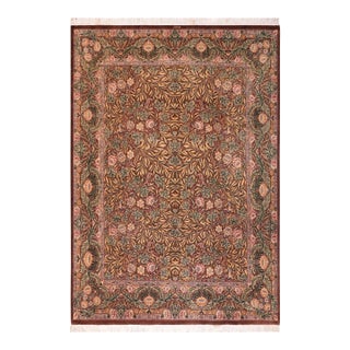 Shabby Chic 1990's Pak-Persian Brown/Gold Wool Rug - 8'3'' X 9'5'' For Sale