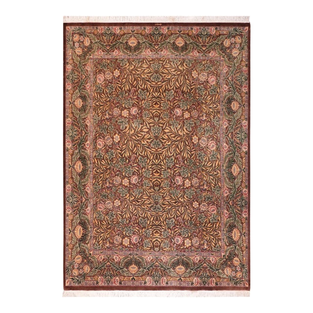 Shabby Chic 1990's Pak-Persian Brown/Gold Wool Rug - 8'3'' X 9'5'' For Sale