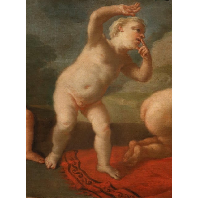 Francesco De Mura, Nude, The Slapping Game, 18th Century, Oil Painting on Canvas, Framed For Sale - Image 6 of 12