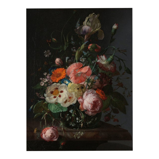 1716 Vintage Floral Still Life Art Print by Rachel Ruysch - 30" X 40" For Sale