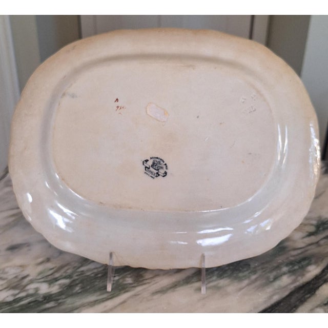 Early 20th Century Antique Ashworth Brothers Hanley England 13" Serving Platter For Sale - Image 5 of 11