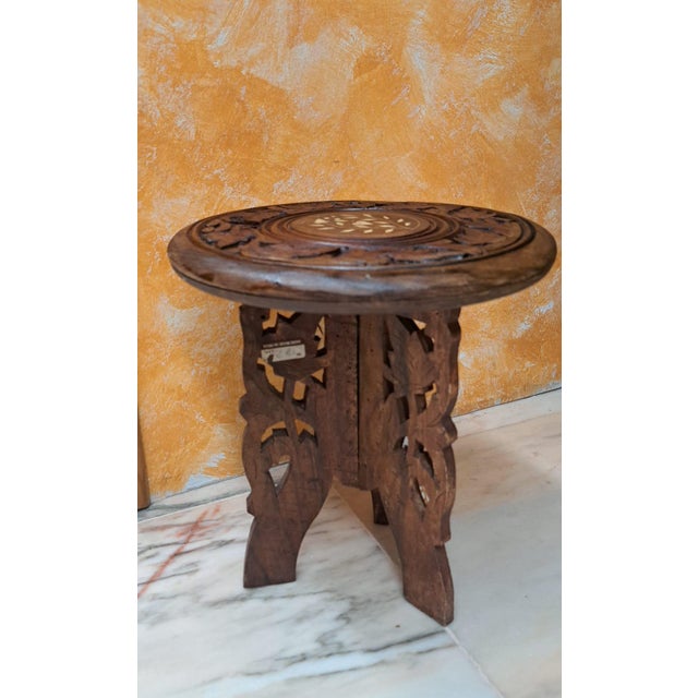 Vintage Hindu Side Table, 1980 For Sale - Image 11 of 11
