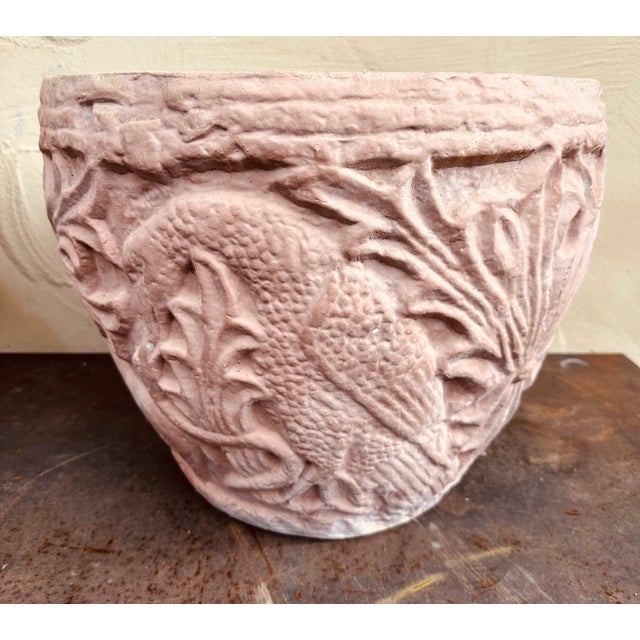 Tuscan Vintage Italian Tertacotta Tuscan Majolica Planters-a Pair For Sale - Image 3 of 13