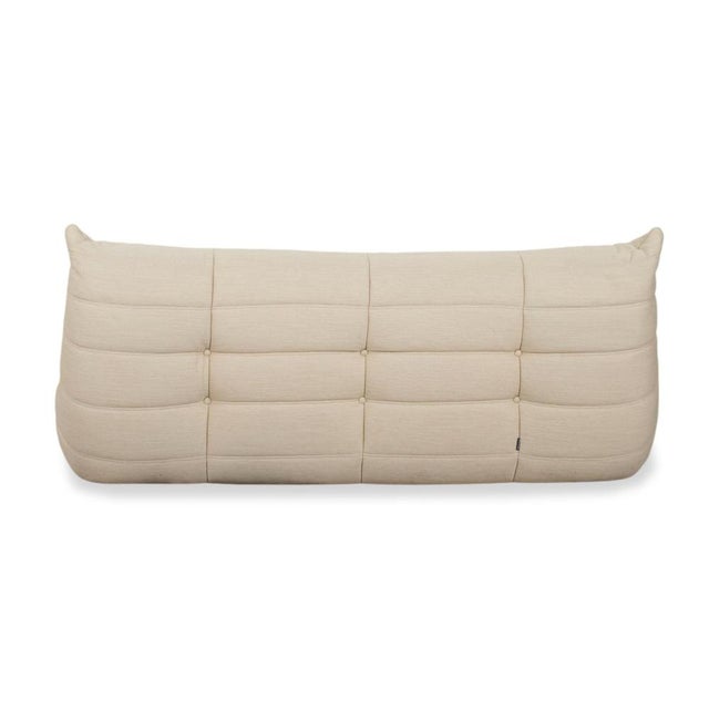 Togo 3-Seater Sofa in Cream Fabric By Michel Ducaroy for Ligne Roset For Sale - Image 15 of 17