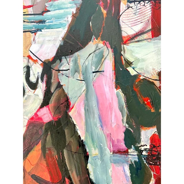 Vintage Abstract Expressionist Oil Painting on Canvas For Sale - Image 10 of 12