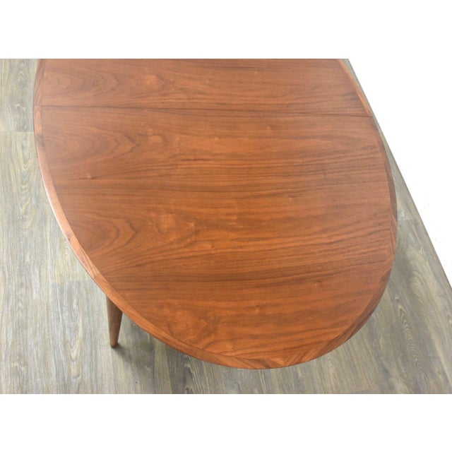 1960s Refinished Walnut Oval Dining Table For Sale - Image 4 of 8