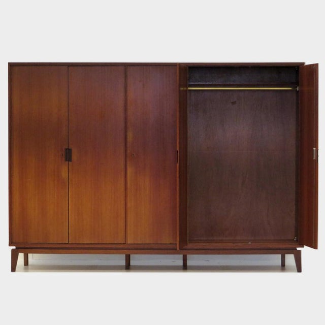 Large Mid-Century Modern 5-Door Wardrobe in Teak, 1960s For Sale - Image 4 of 8