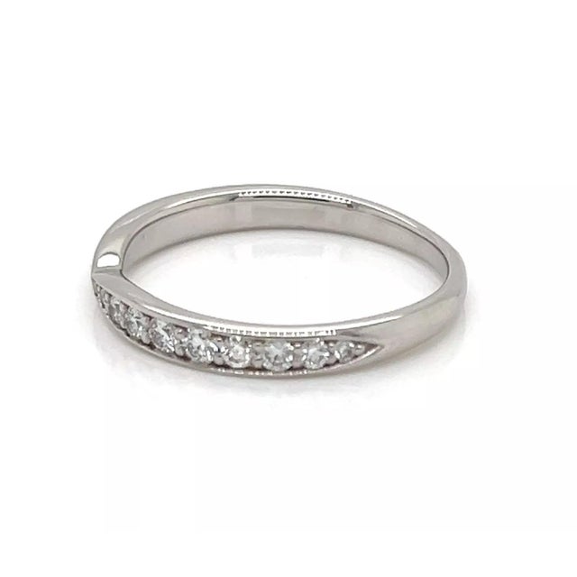 Late 20th Century Tiffany & Co. Harmony Diamond Platinum Band Ring - Size 5.5 For Sale - Image 5 of 6