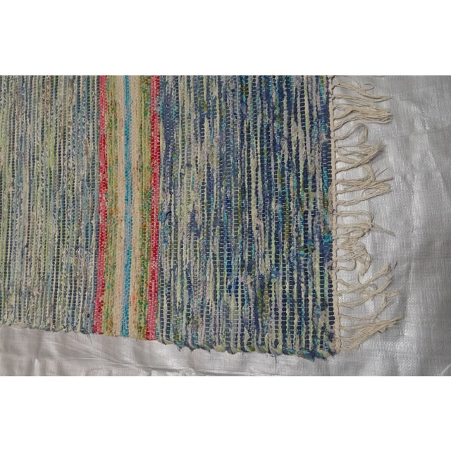 Textile Rag Rug Swedish Mid Century For Sale - Image 7 of 8